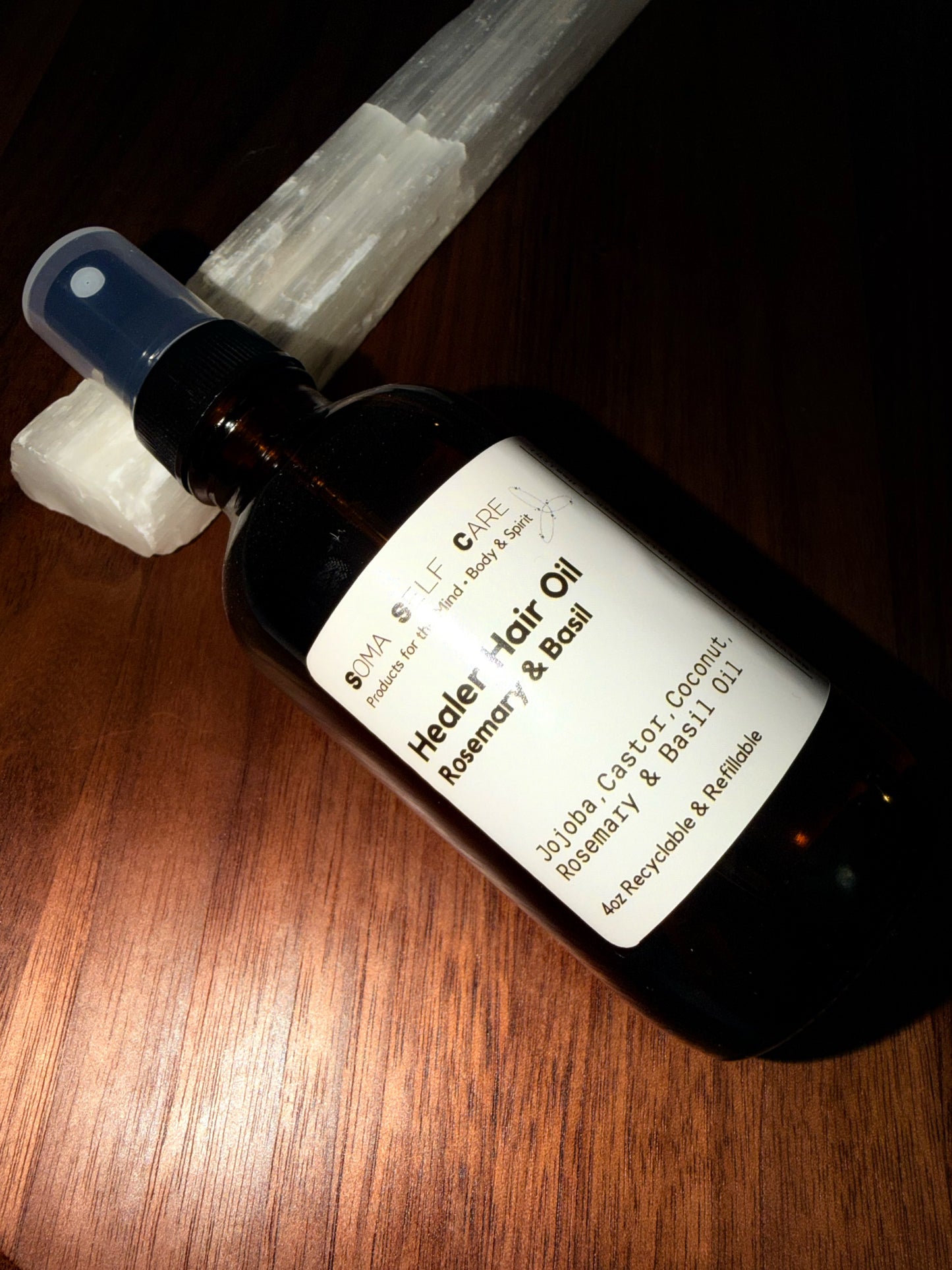 Wooden Scalp & Head Massager • Healer Hair Oil Spray Set - 4oz