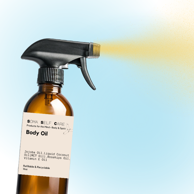 Natural Loofa Dry Brush & Body Oil - 16oz