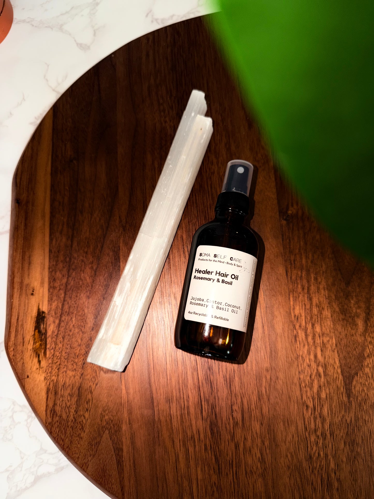 Wooden Scalp & Head Massager • Healer Hair Oil Spray Set - 4oz