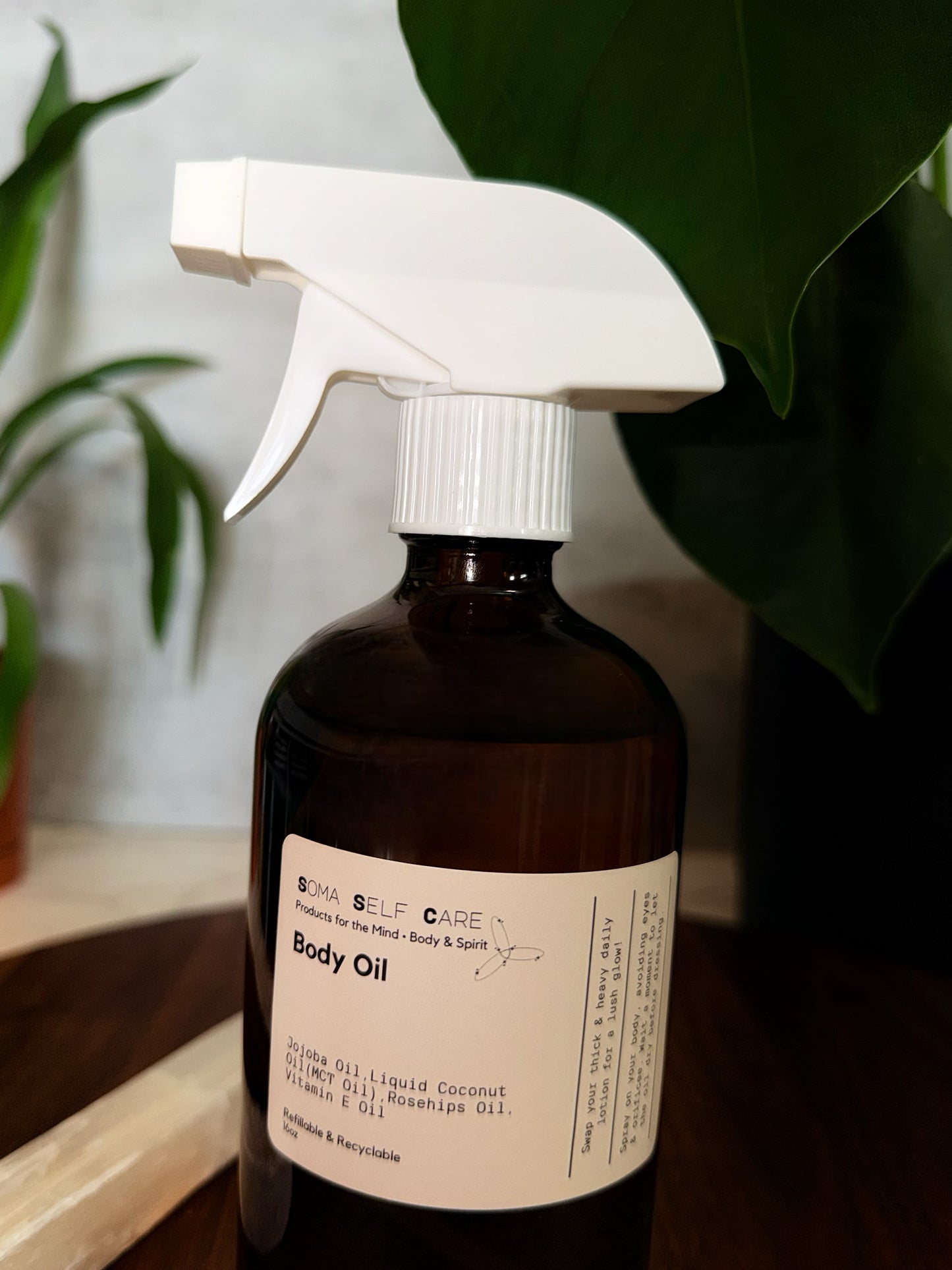 Natural Loofa Dry Brush & Body Oil - 16oz